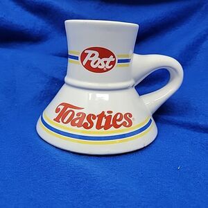 VINTAGE 1980 Promotional Post TOASTIES Cereal Wide-Bottom Ceramic No-Spill MUG